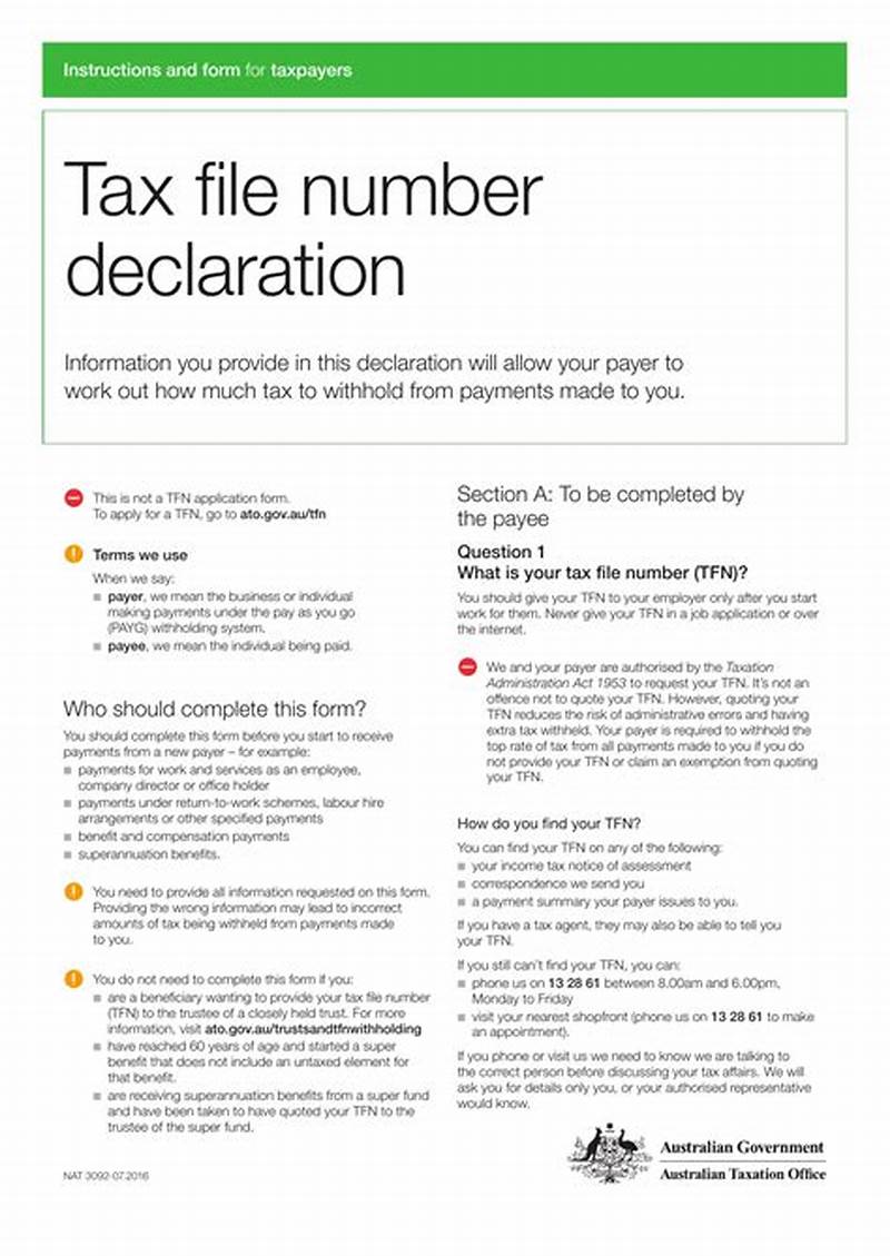 Tax File Declaration Form