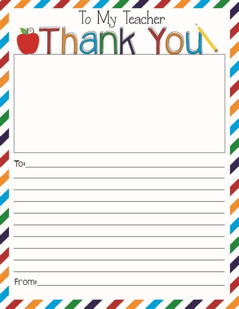 Teacher Appreciation Note Template
