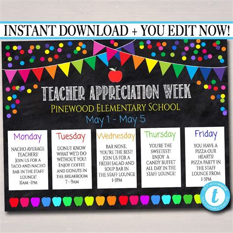 Teacher Appreciation Week Template