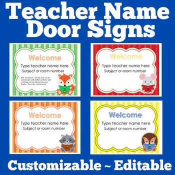 Teacher Door Signs Printable Free