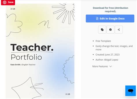 Teacher Portfolio Template
