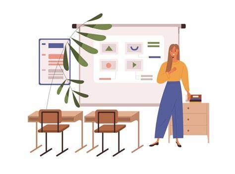 Teacher preparing lesson plan illustration