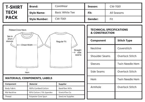 Tech Pack Template Free Download