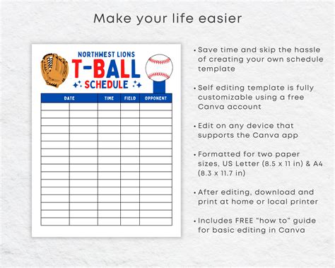 Tee Ball Practice Template