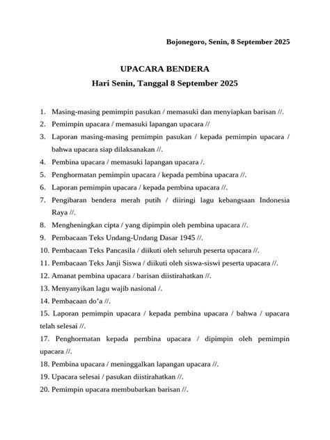 Contoh Teks MC Upacara Peringatan Hari Kartini 2025