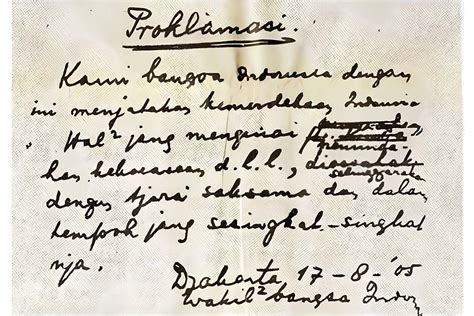 Teks Proklamasi Asli