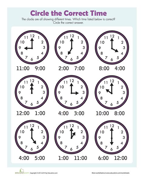 Telling Time Worksheets Free Printable