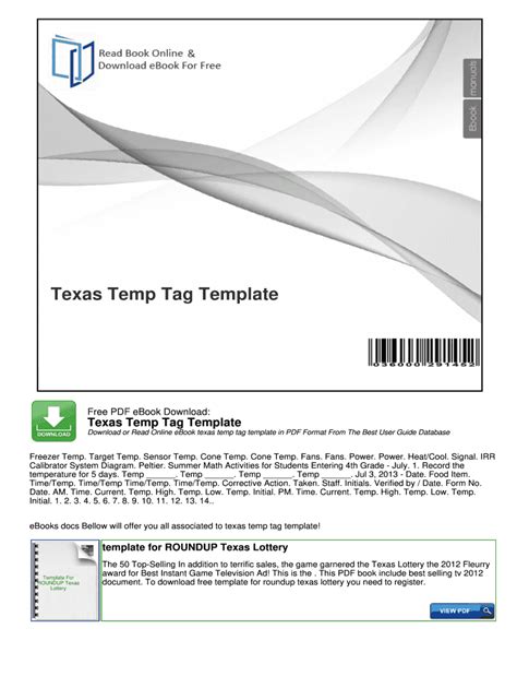 Temp Tag Template