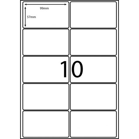 Template 10 Labels Per Sheet