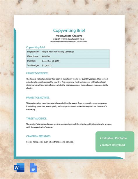 Template Copywriting