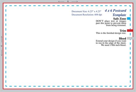 Template For 4 X 6 Postcard