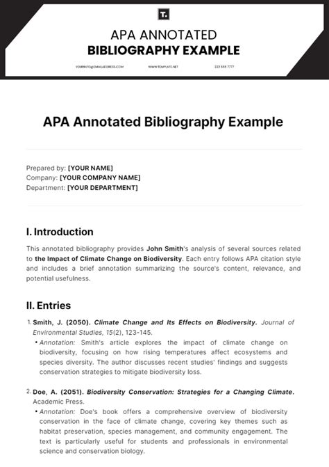 Template For Annotated Bibliography
