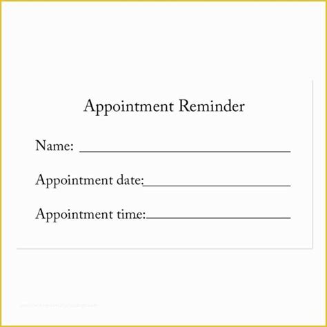 Template For Appointment Reminder