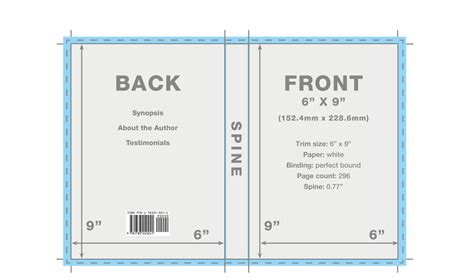 Template For Book Cover With Spine