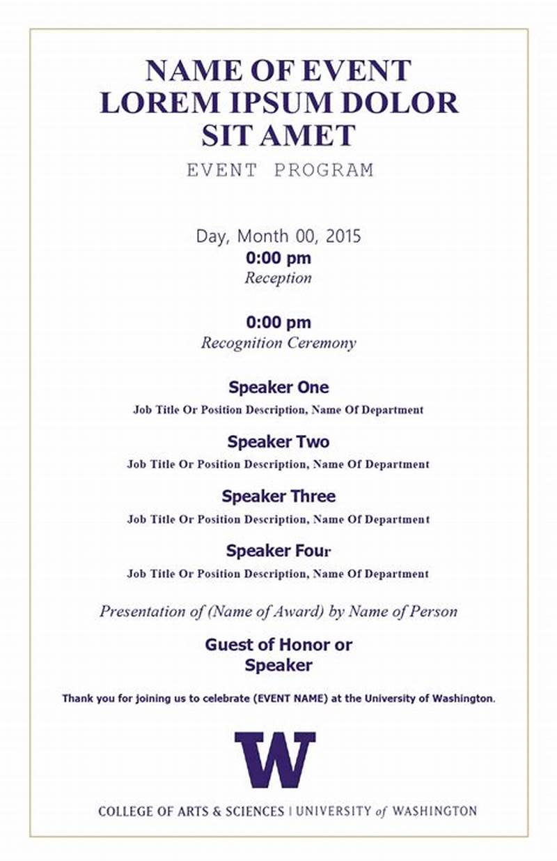 Template For Event Program