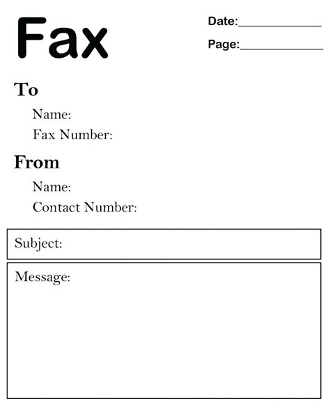 Template For Fax Cover Sheet Free