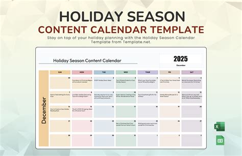 Template For Holidays