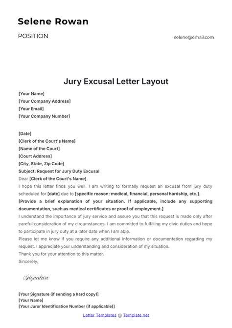 Template For Letter For Permanent Exclusion From Jury Service