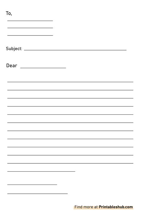 Template For Letter Writing