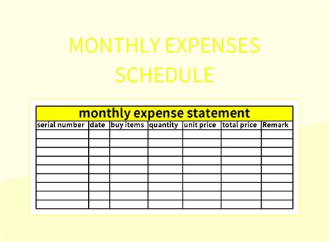 Template For Monthly Expenses In Excel