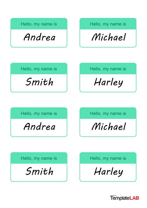 Template For Name Badges