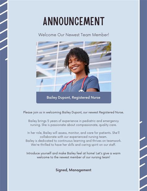 Template For New Employee Announcement