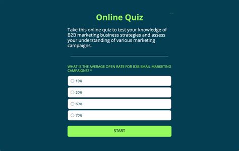Template For Online Quiz