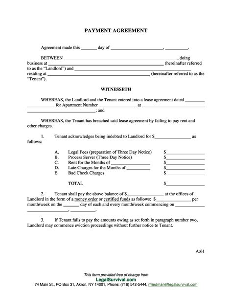 Template For Payment Agreement