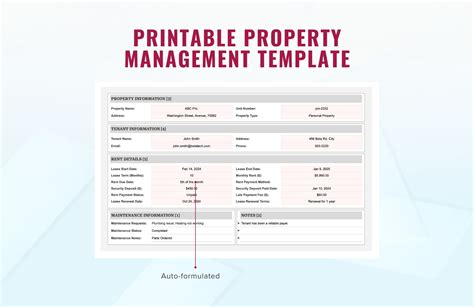 Template For Property Management