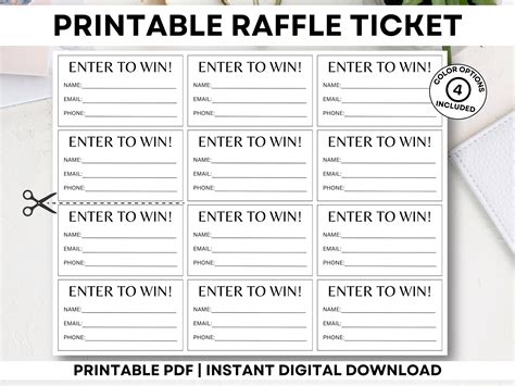 Template For Raffle Tickets