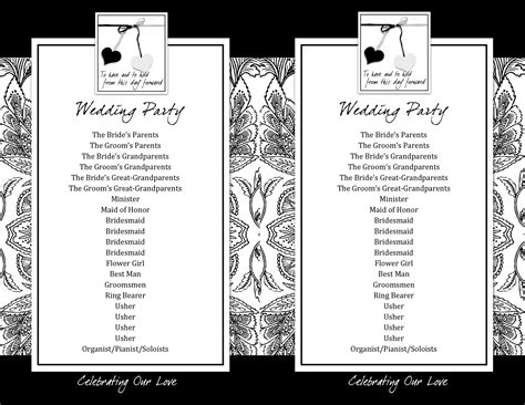 Template For Wedding Program