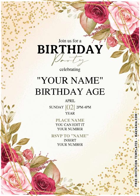 Template Invitation Card Birthday
