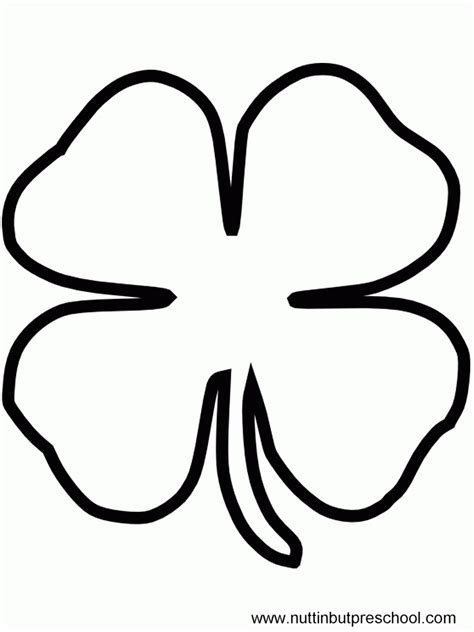 Template Of Four Leaf Clover