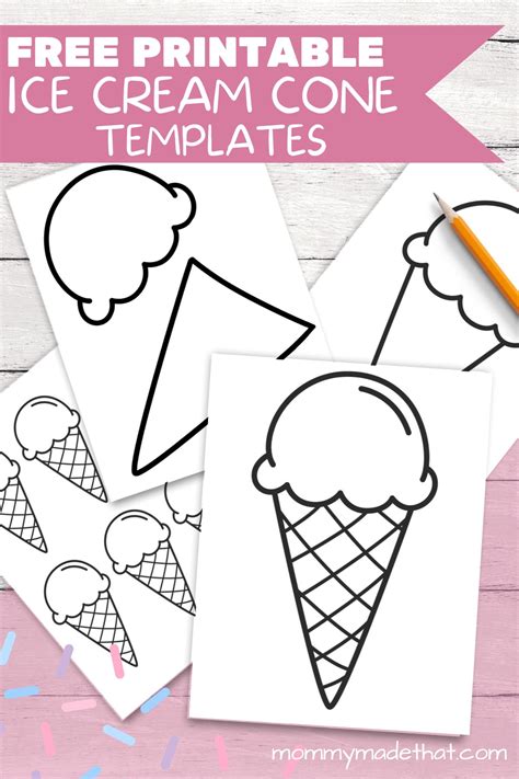 Template Of Ice Cream Cone