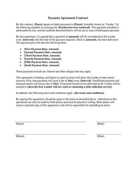 Template Payment Agreement