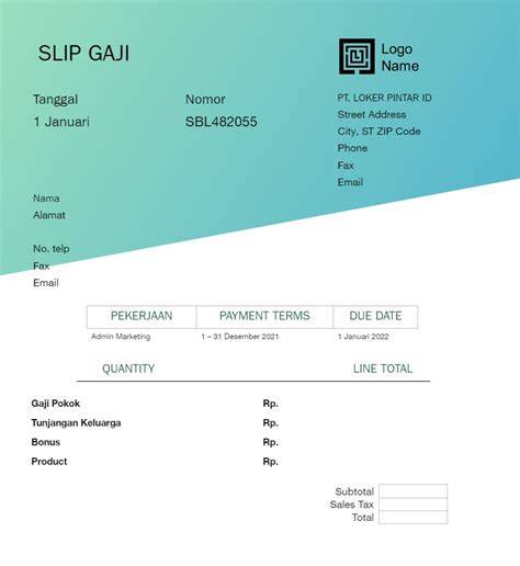 Template Slip Gaji
