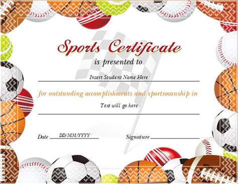 Template Sports Certificate