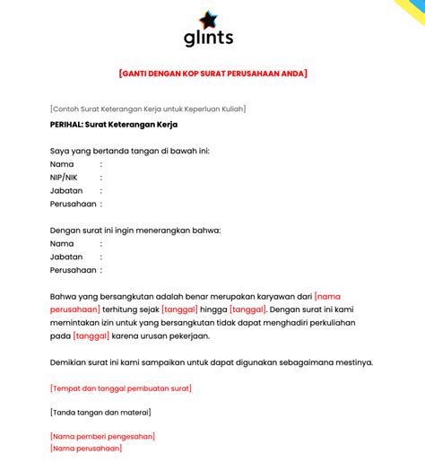 Template Surat Keterangan