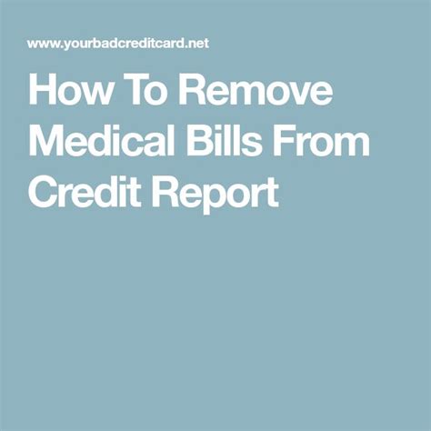Template To Remove Medical Bills From Credit Report