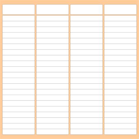 Template with Columns and Rows
