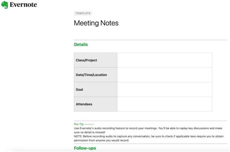 Templates For Evernote