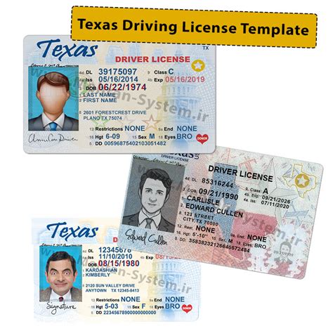 Texas Driving License Template