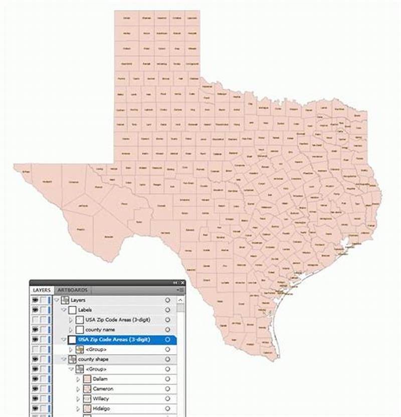 Texas Zip Code Map Printable