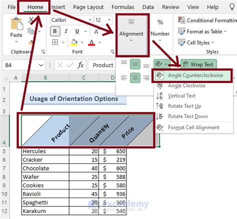 Text Direction and Indent in Excel