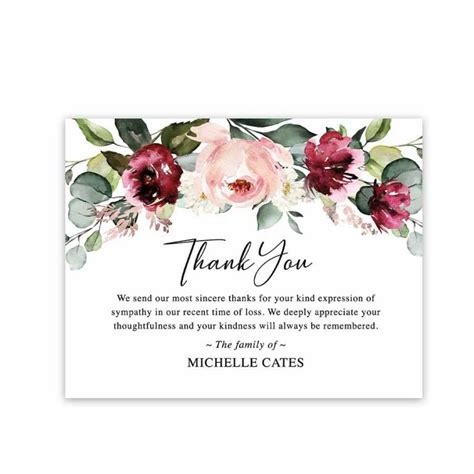 Thank You Card Funeral Template