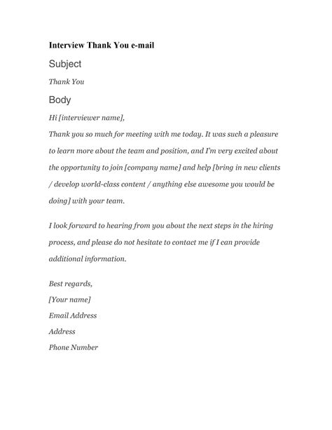 Thank You Email After Group Interview Template Forgot Name