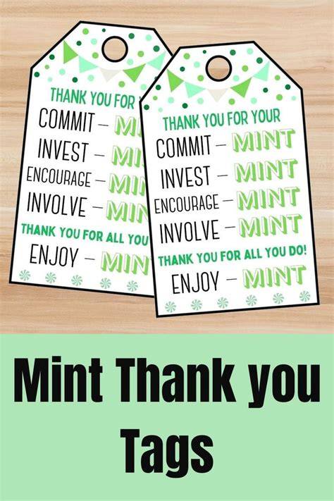 Thank You For All Your Commit Mint Printable Tags