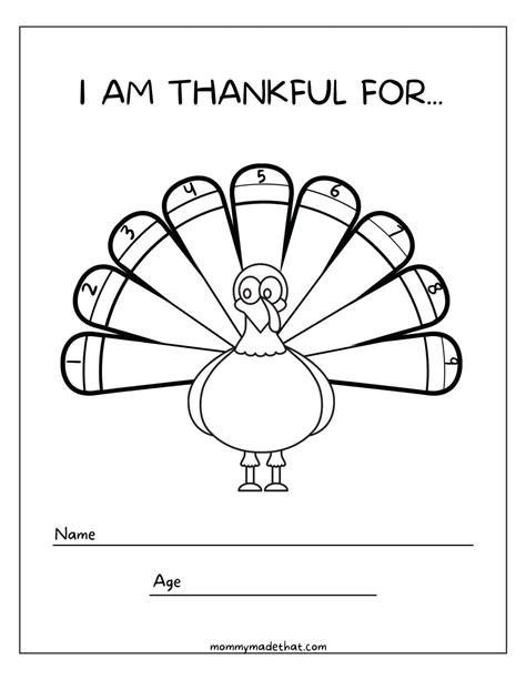 Thankful For Turkey Template