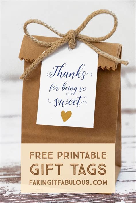 Thanks For Being So Sweet Printable Tag