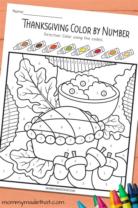 Thanksgiving Color By Number Printable